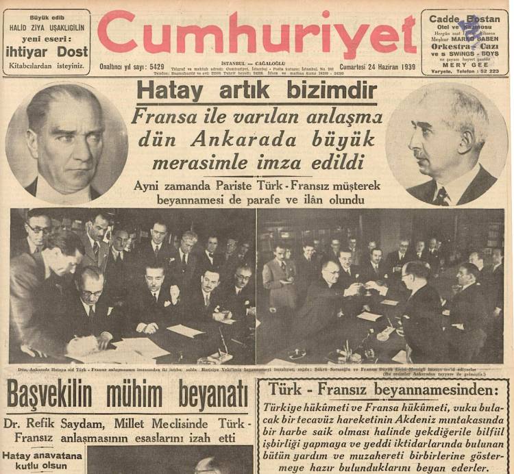 Hatay 84 Yıl Önce Türk Topraklarına Katıldı!